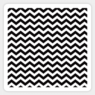 Thick Black and White Chevron Pattern Sticker